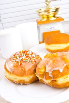 Donuts In The Kitchen Royalty Free Stock Images