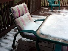Snow On Patio Chair Royalty Free Stock Photo Snow On Patio Chair Royalty Free Stock Photo