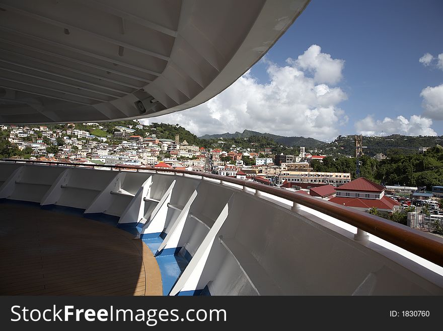 View from the deck of a cruise ship of st. george's Grenada windward islands caribbean lesser antillies west indies