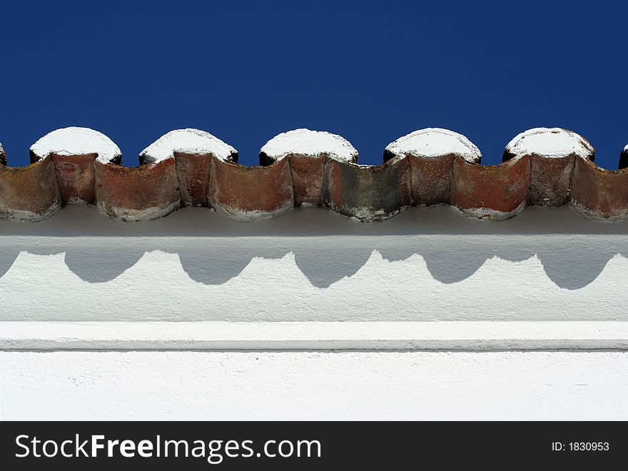 Roof Tiles with blue sky background