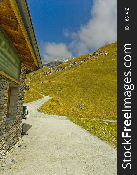 Shelter and mountains in the Grossglockner area of Austria (Europe). Shelter and mountains in the Grossglockner area of Austria (Europe)