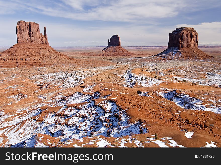 Monument Valley Buttes In Winter