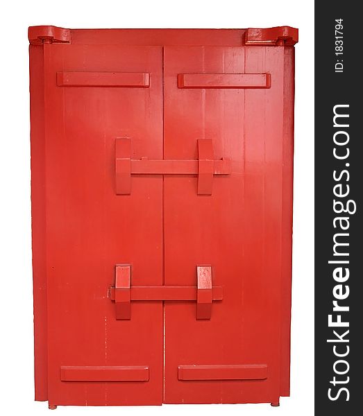 Heavy red door