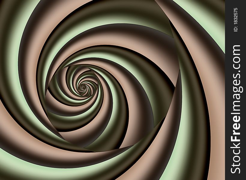 Abstract fractal image of a spiral with deep grooves. Abstract fractal image of a spiral with deep grooves