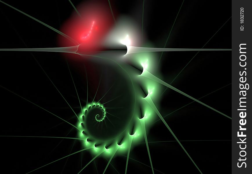 Abstract fractal figure on black background. Abstract fractal figure on black background