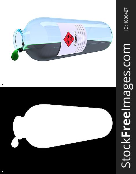 A bottle of acid isolated on white-with clipping path
 and alpha channel. Save a several hours with ready ideal alpha
 channel, just slice picture and combine two crosses(bottom 
left corner), after it use b&w as alpha. A bottle of acid isolated on white-with clipping path
 and alpha channel. Save a several hours with ready ideal alpha
 channel, just slice picture and combine two crosses(bottom 
left corner), after it use b&w as alpha.
