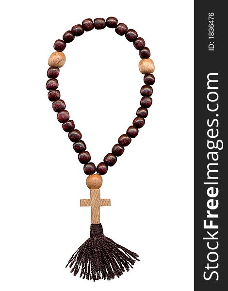 Cross From A Tree On A Rosary