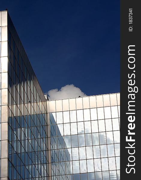 Glass office building in Amsterdam Holland