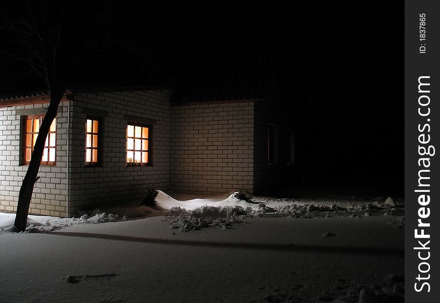 White-brick House In The Countryside