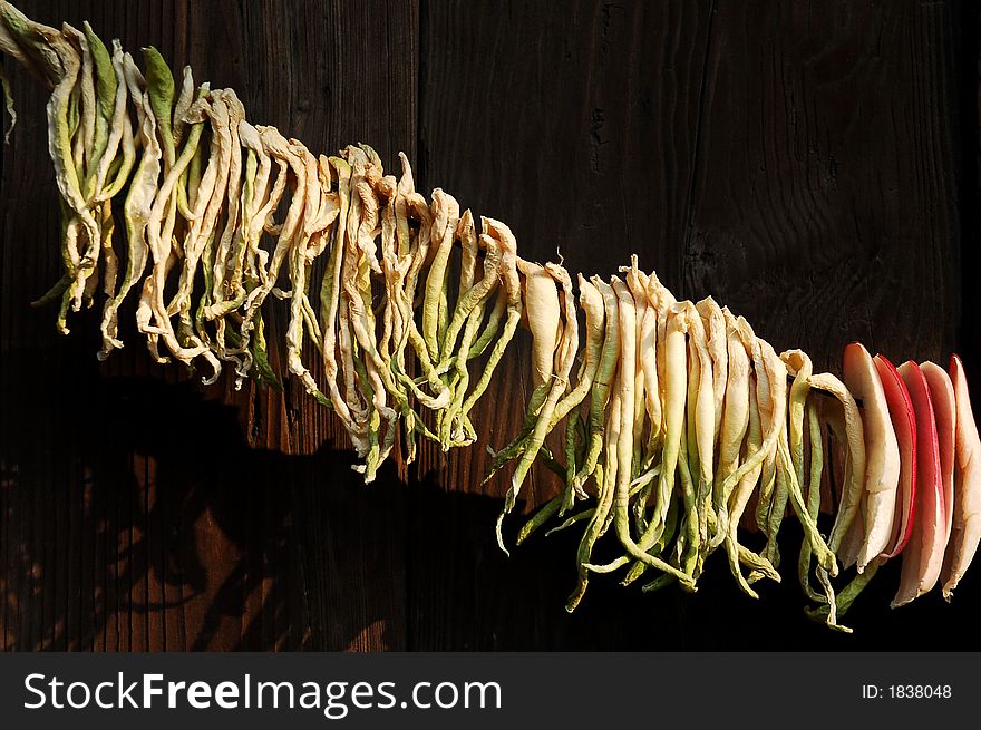 Some dried turnip under sunshine in west of China