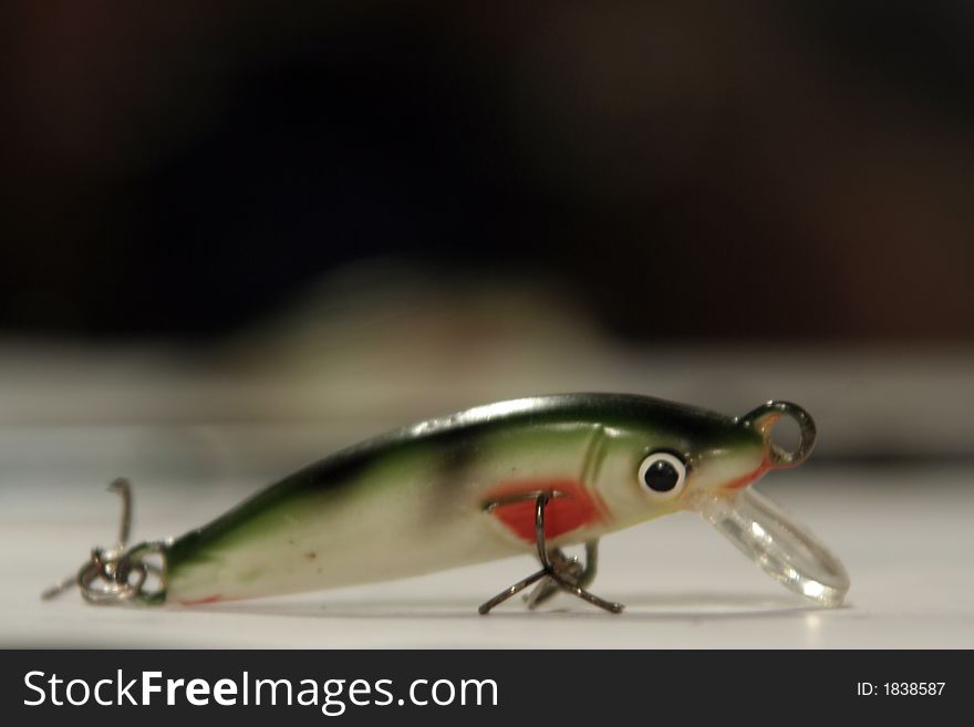 Wobbler lure on a blurry backround