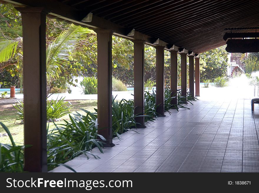 Corridor in a very  hot resort