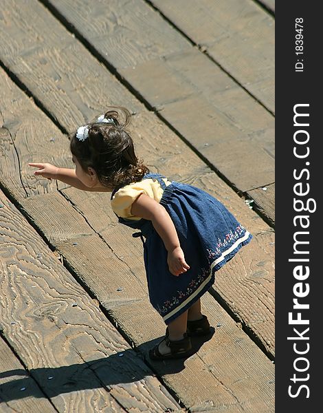 A little girl on the pier, California. A little girl on the pier, California