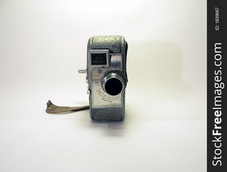 Isolated  photo of a vintage 8mm camcorder with space for cropping. Isolated  photo of a vintage 8mm camcorder with space for cropping