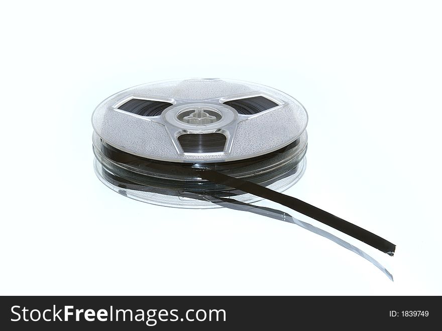 Professional audio tape reel isolated on white