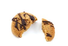 Halved And Broken Chocolate Covered Cookie Royalty Free Stock Images Halved And Broken Chocolate Covered Cookie Royalty Free Stock Images