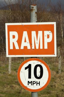 Ramp 10mph Signs. Stock Photos Ramp 10mph Signs. Stock Photos