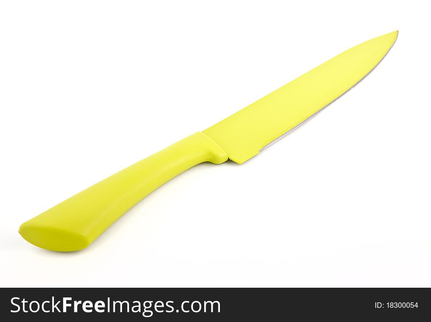 Yellow knife on a white background