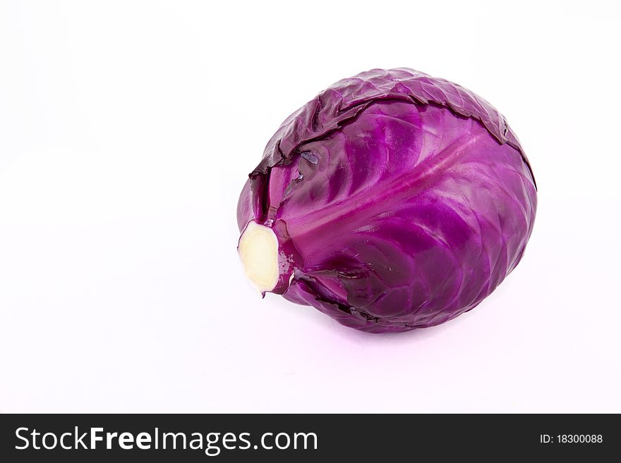 Purple cabbage on a white background