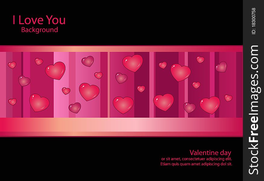 Background Black pink line Heart card