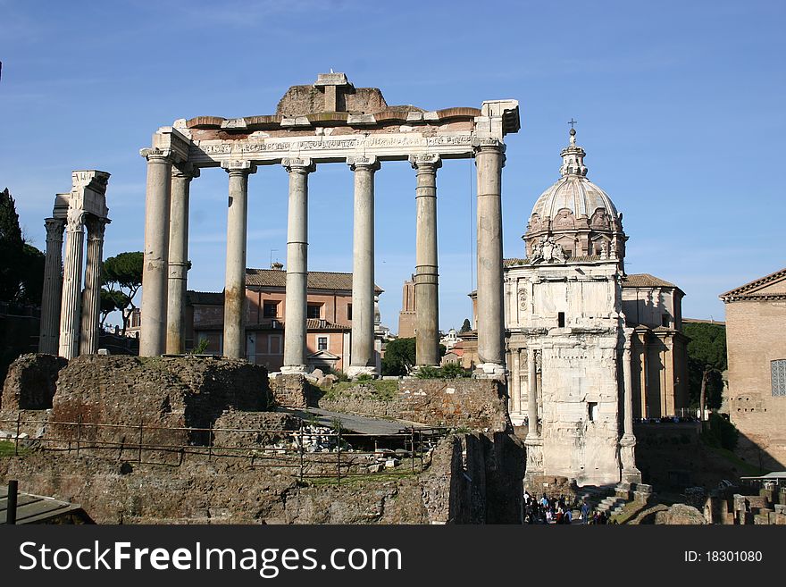 The Imperial Roman forums in Rome. The Imperial Roman forums in Rome