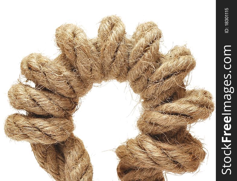 Close up of rope part on white background