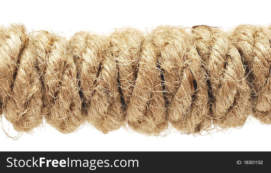 Close up of rope part on white background