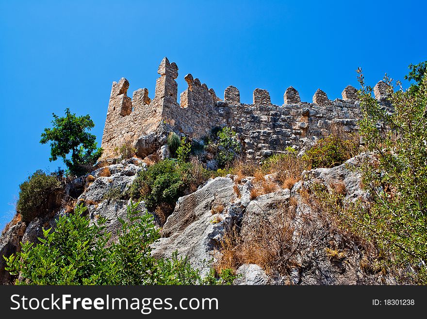 Ancient ruine of Byzantine fortress. Lycia. Turkey.