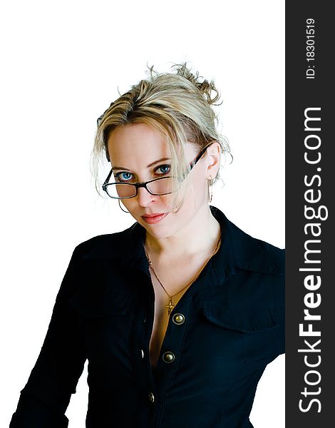 Portrait of attractive businesswoman with glasses