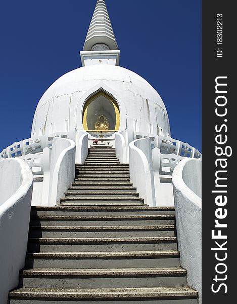 Beautiful white stupa in Hungary