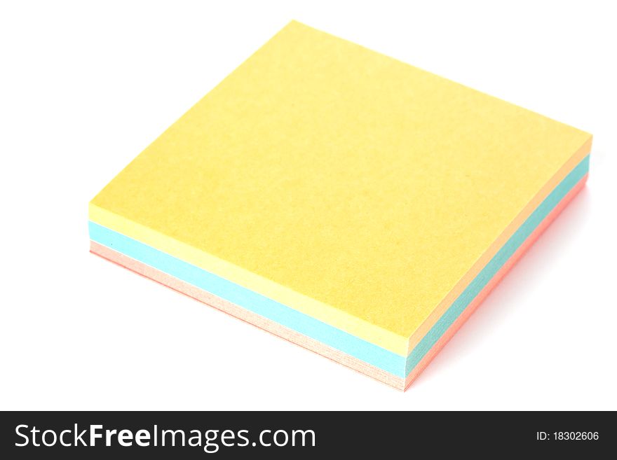 Stickies with copy space isolated on white background