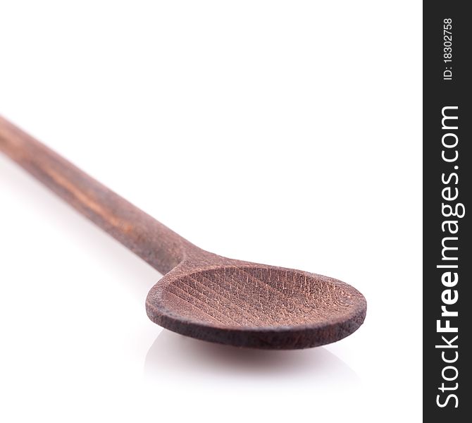 Wooden spoon isolated on white background