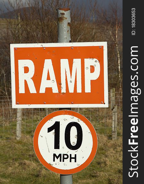 Ramp 10mph Signs.