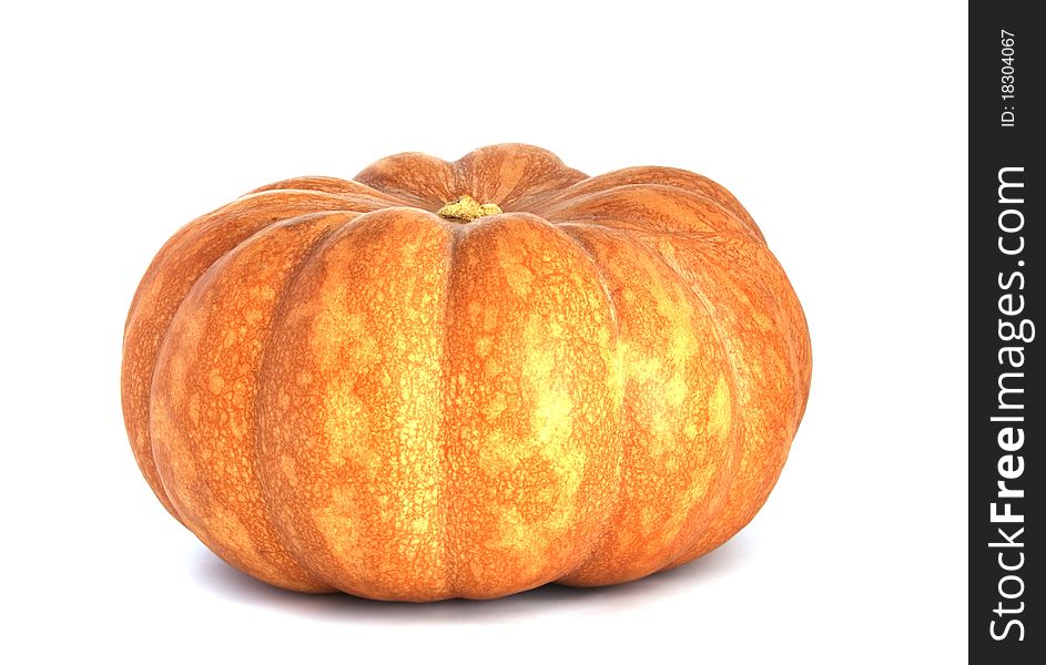 Great spotted an orange-yellow pumpkins on white background