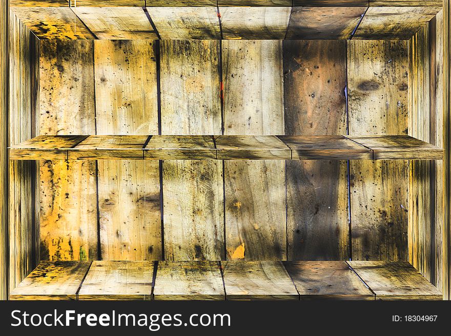 Pattern on the wood shelf