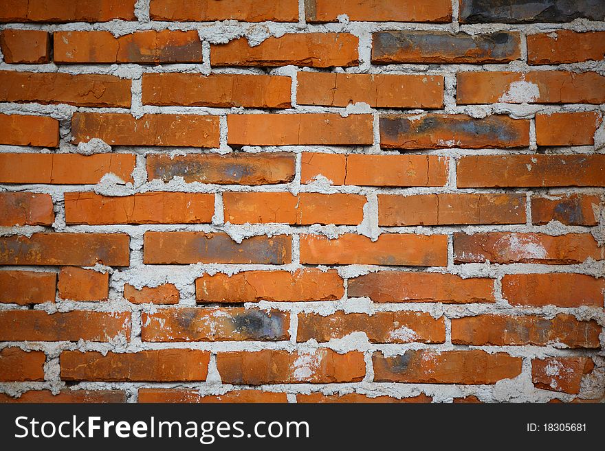 Texture - Brick wall, red color