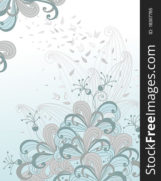 Abstract floral background for the design of text