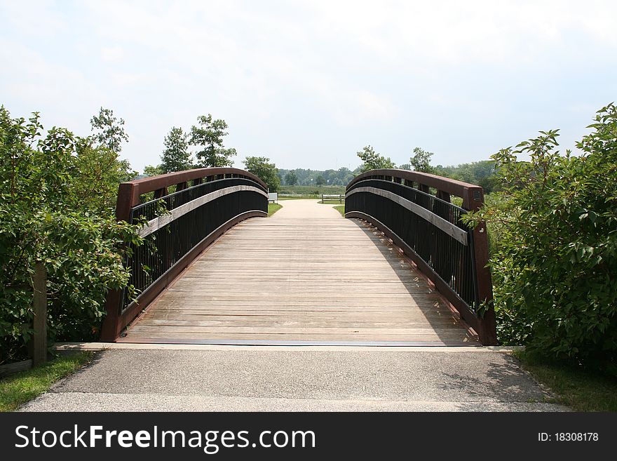 Bridge on local path in park