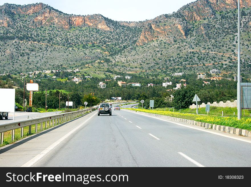 Road to the mountains in Northern Cyprus. Road to the mountains in Northern Cyprus.