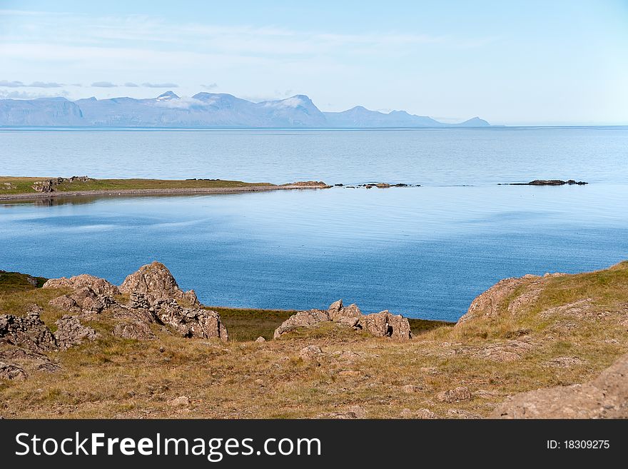 Stretch of beach on the peninsula in Iceland Vatnsnes. Stretch of beach on the peninsula in Iceland Vatnsnes