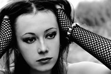 Closeup Portrait Of A Beautiful Gothic Girl Stock Photography Closeup Portrait Of A Beautiful Gothic Girl Stock Photography