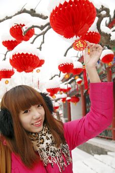 Chinese Girl In New Year Stock Images Chinese Girl In New Year Stock Images