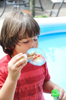 Little Boy Blowing Bubbles Royalty Free Stock Images Little Boy Blowing Bubbles Royalty Free Stock Images