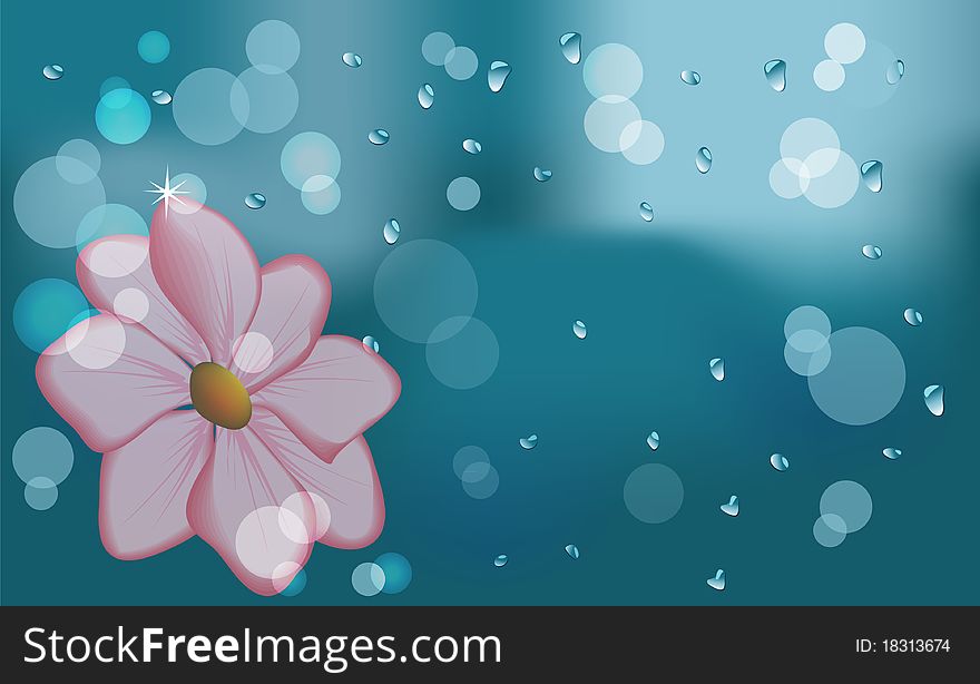 Blue abstract floral bacground.Vector illustration.