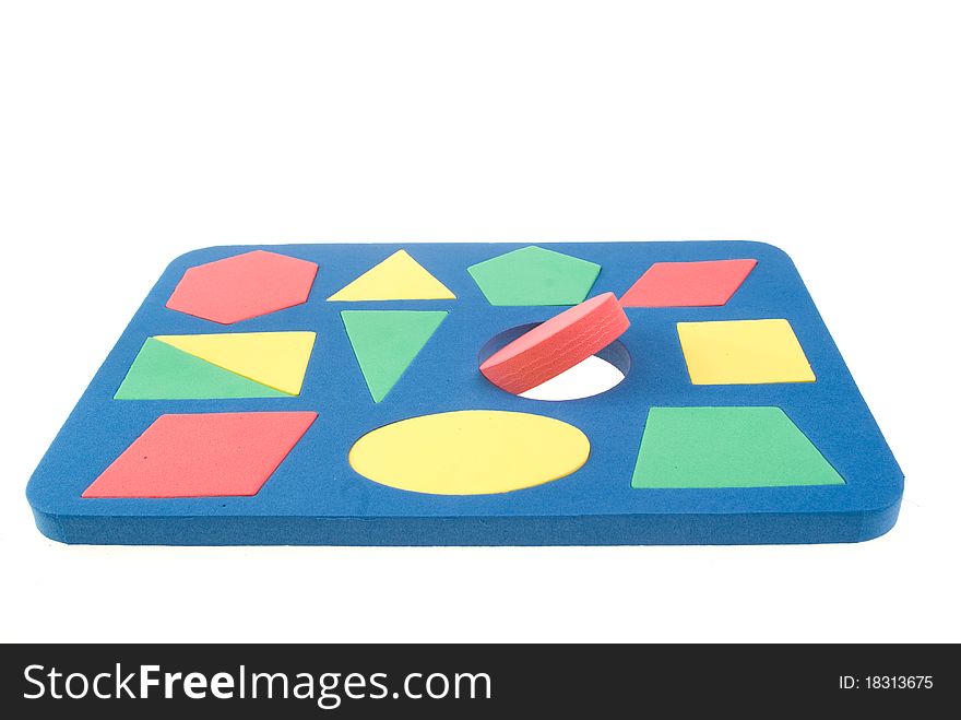 Children's developing game with geometric shapes