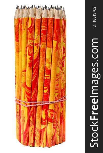 It is a lot of pencils vertically isolated on a white background
