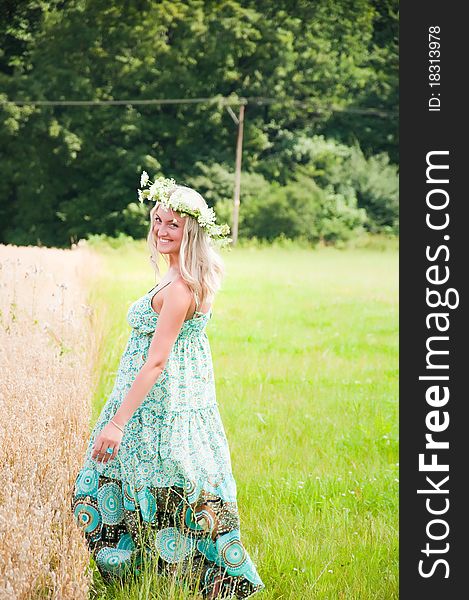 Beautiful Girl On The Meadow