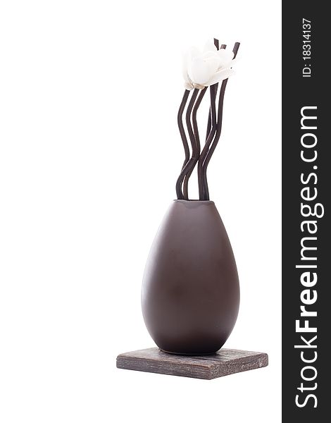 Clay decorative vase with special branches for fragrance.