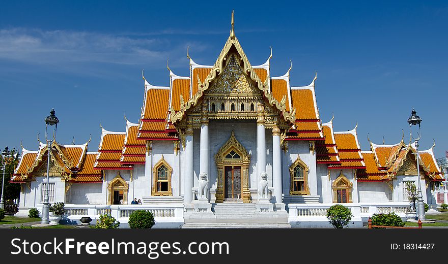 Ornate marble temple in Bangkok