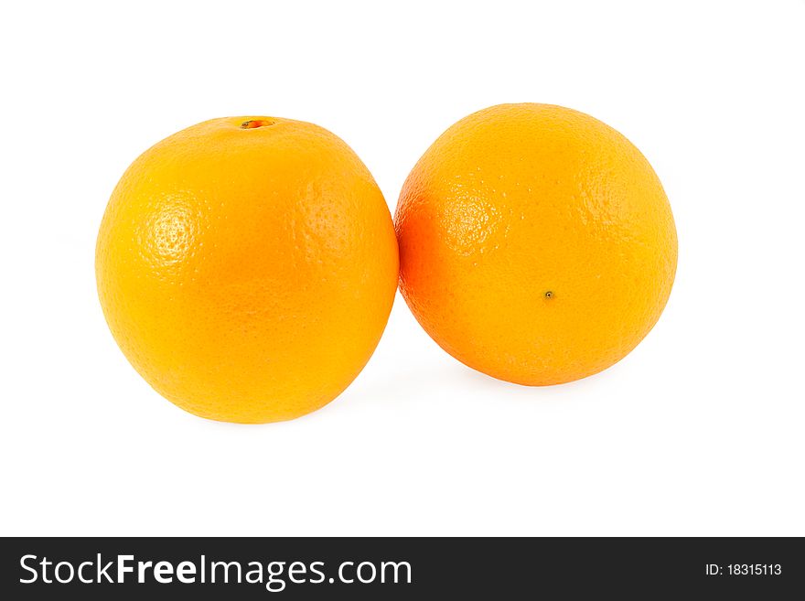 Oranges isolated on a white